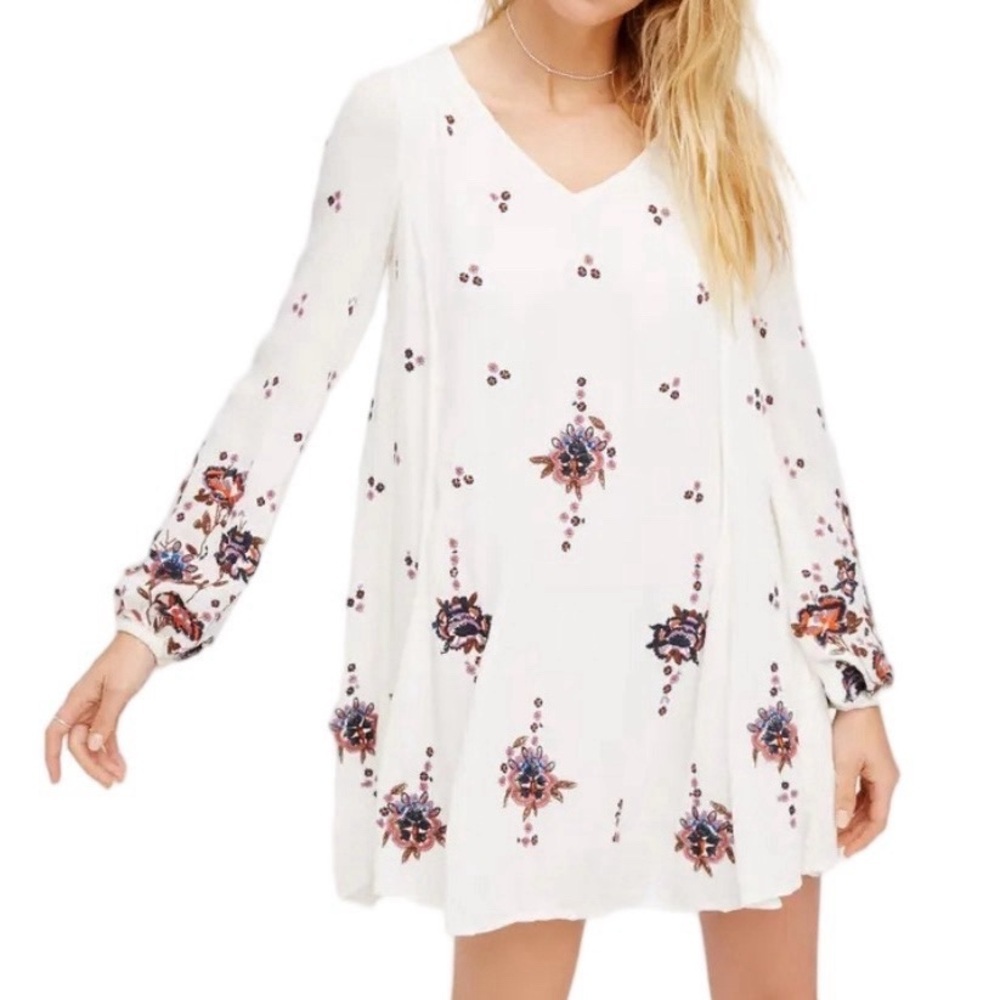 Free People Embroidered Floral Oxford Dress